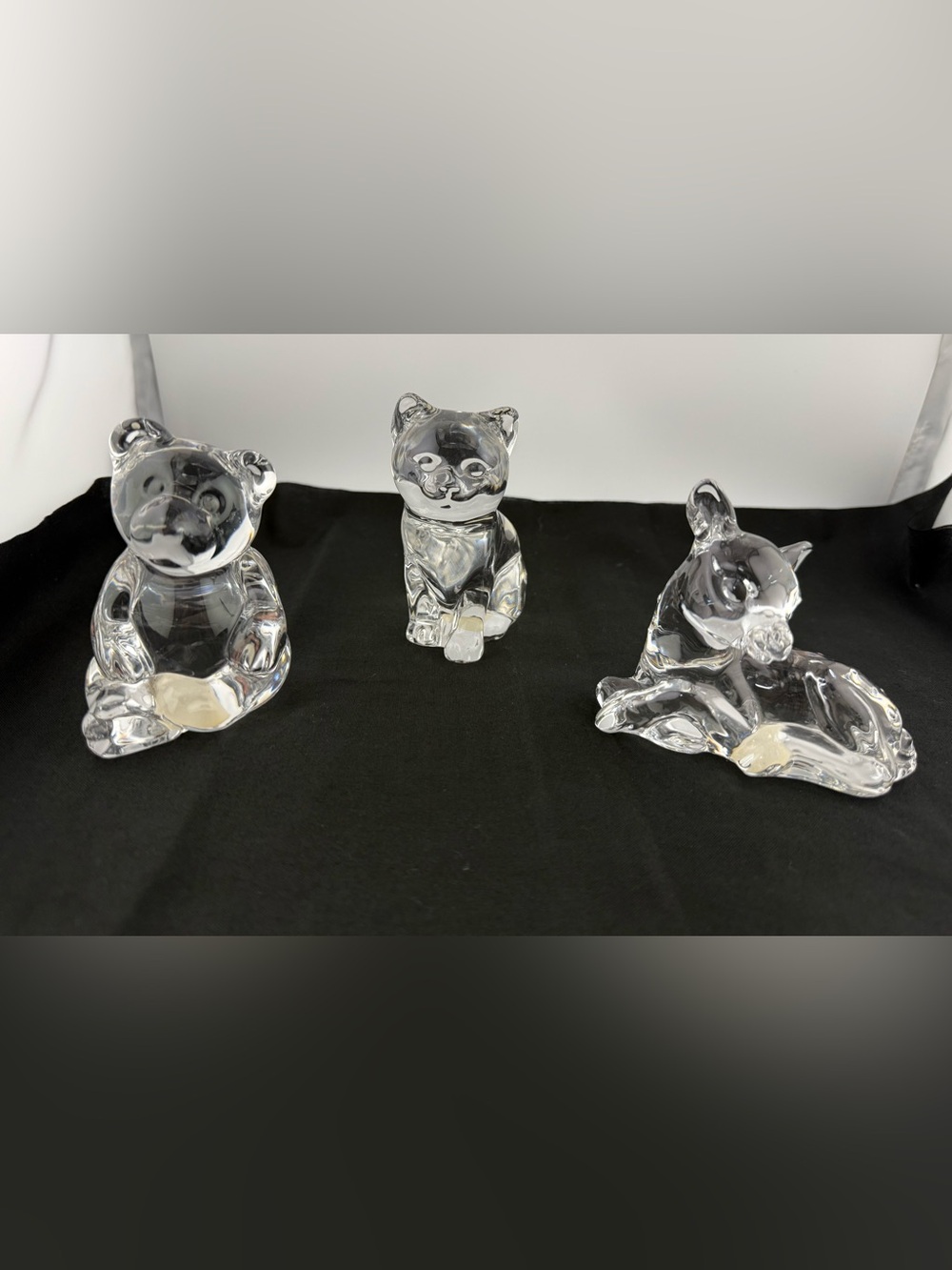 Vintage 24% lead crystal figurines “Princess House Pets" collection Set of 3